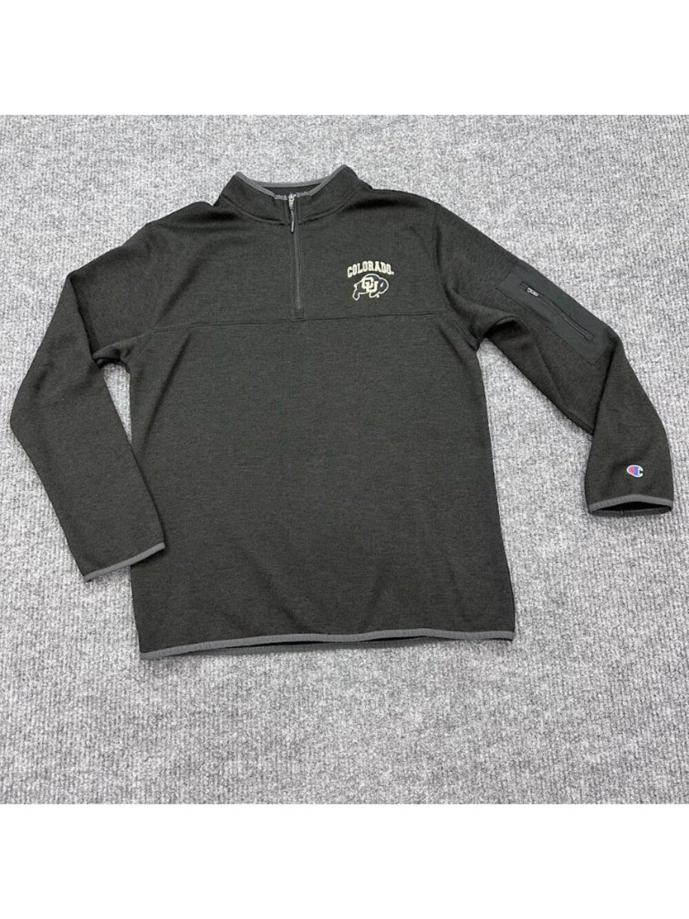 Champion Colorado Buffaloes College 1/4 Zip Sweater Fleece Pullover Mens Large